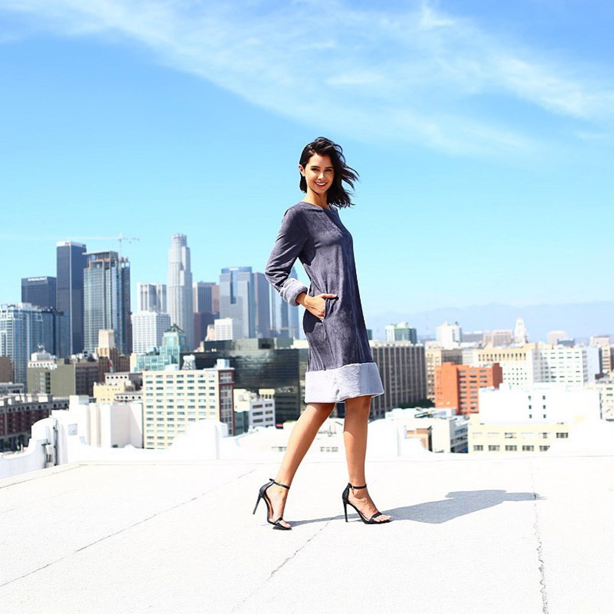 Avery Suede Dress with Faux Fur from Joh Apparel