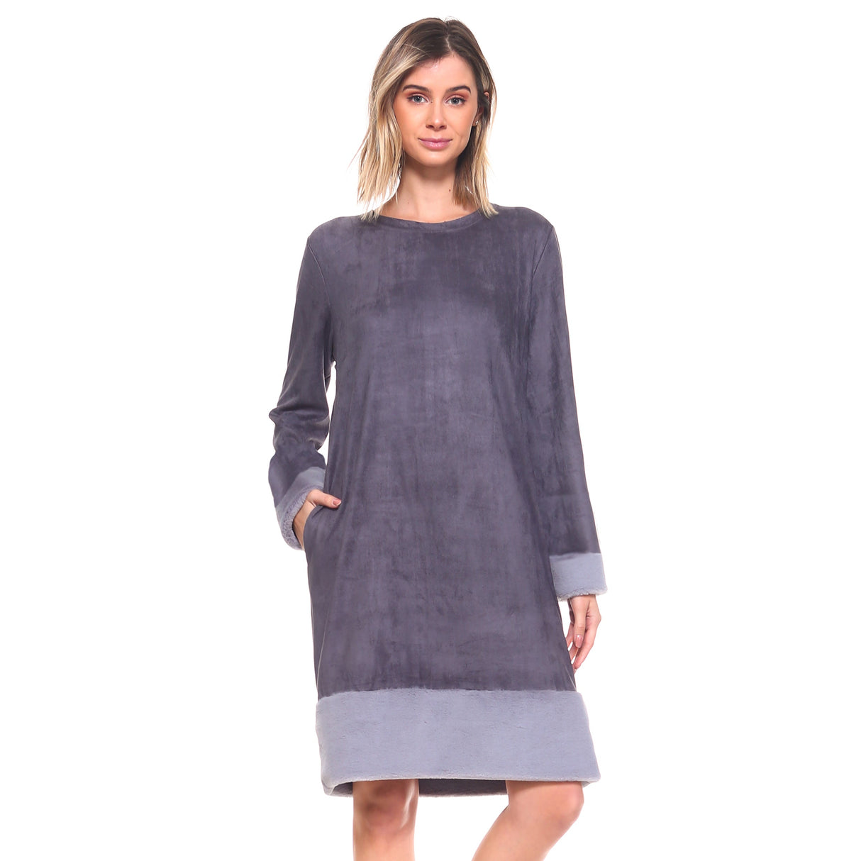 Avery Suede Dress with Faux Fur from Joh Apparel