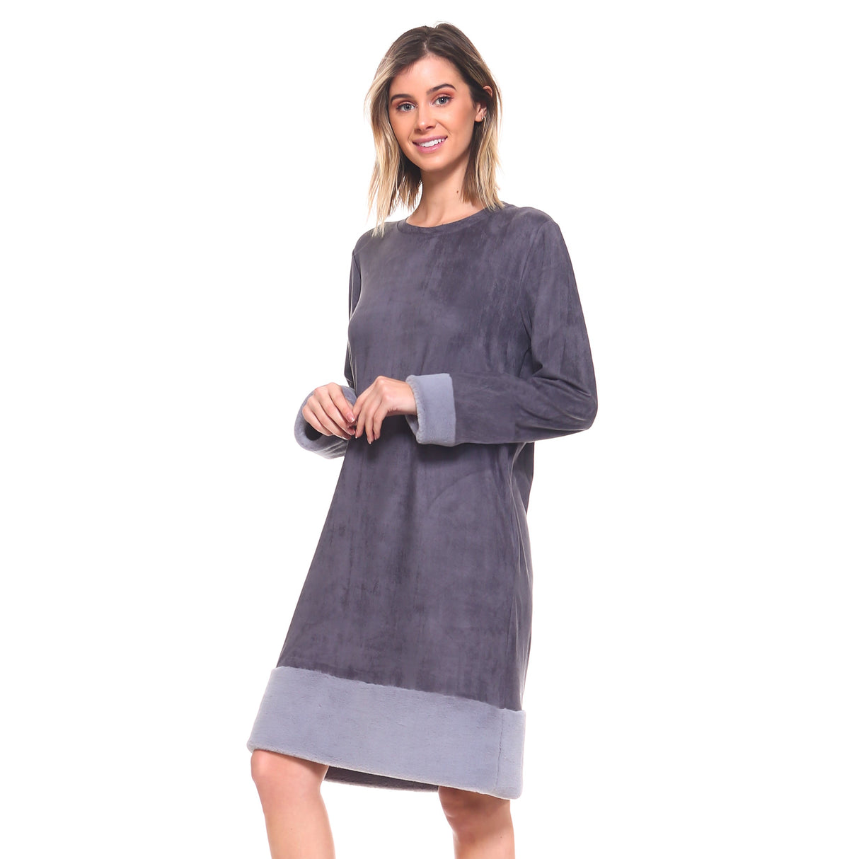 Avery Suede Dress with Faux Fur from Joh Apparel