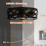 Ahmedabad Industrial 21" DC Motor Flush Mount Reversible Ceiling Fan with LED Lighting and Remote Control From ParrotUncle