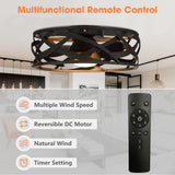 Ahmedabad Industrial 21" DC Motor Flush Mount Reversible Ceiling Fan with LED Lighting and Remote Control From ParrotUncle