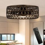 Kanpur Farmhouse Flush 21" Mount Reversible Ceiling Fan with LED Lighting and Remote Control From ParrotUncle