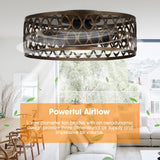 Kanpur Farmhouse Flush 21" Mount Reversible Ceiling Fan with LED Lighting and Remote Control From ParrotUncle
