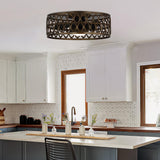 Kanpur Farmhouse Flush 21" Mount Reversible Ceiling Fan with LED Lighting and Remote Control From ParrotUncle