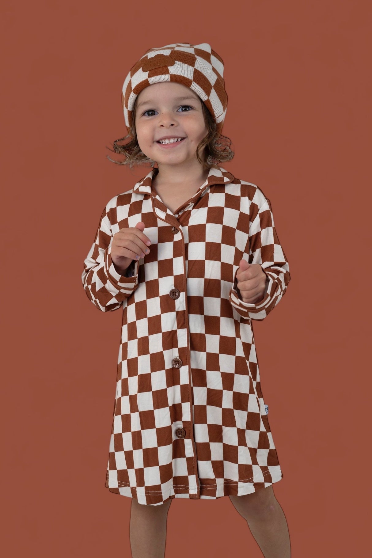 COPPER CHECKERS GIRL'S DREAM GOWN from DREAM BIG LITTLE CO