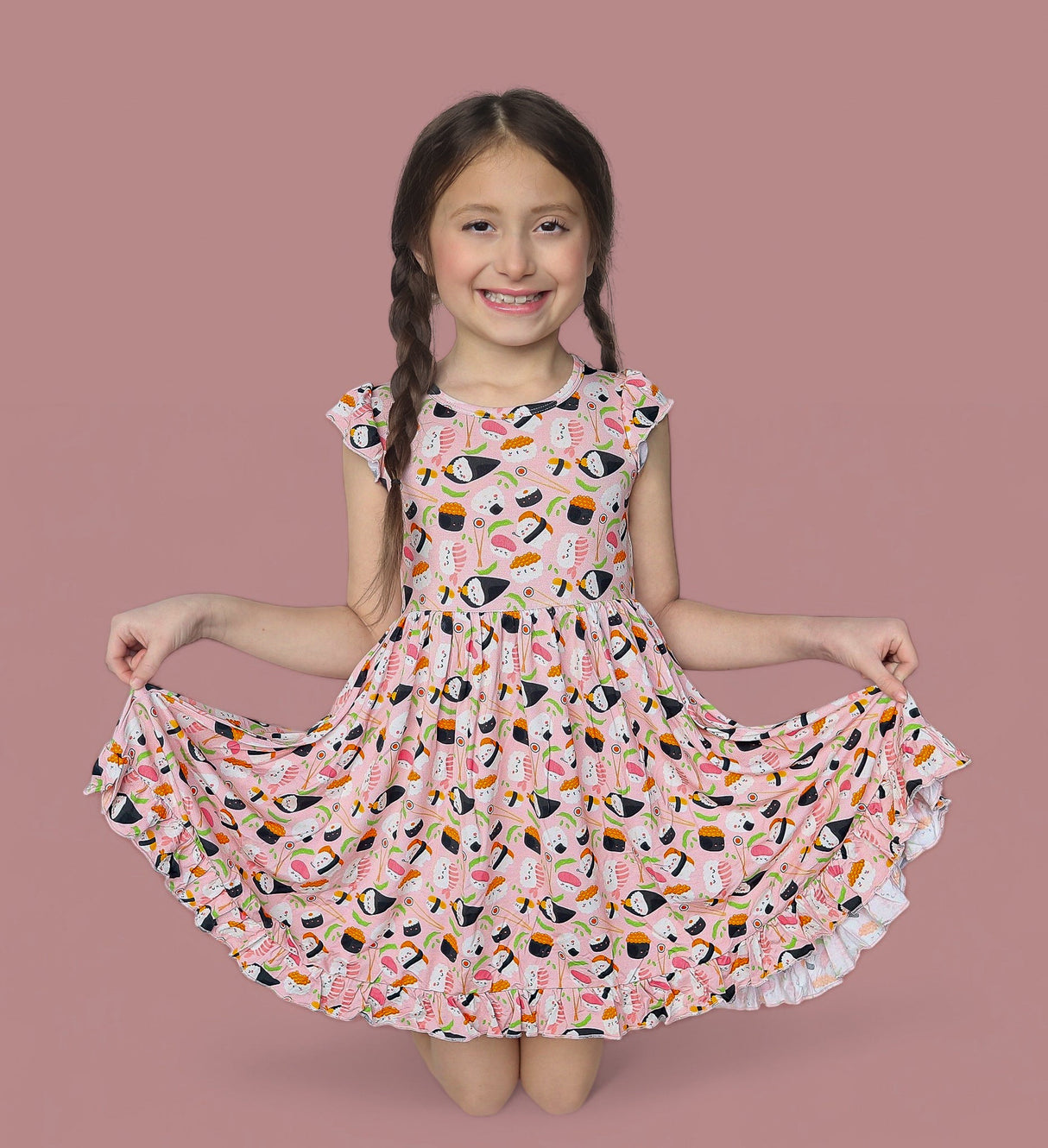 SWEET PEA SUSHI DREAM RUFFLE DRESS from DREAM BIG LITTLE CO