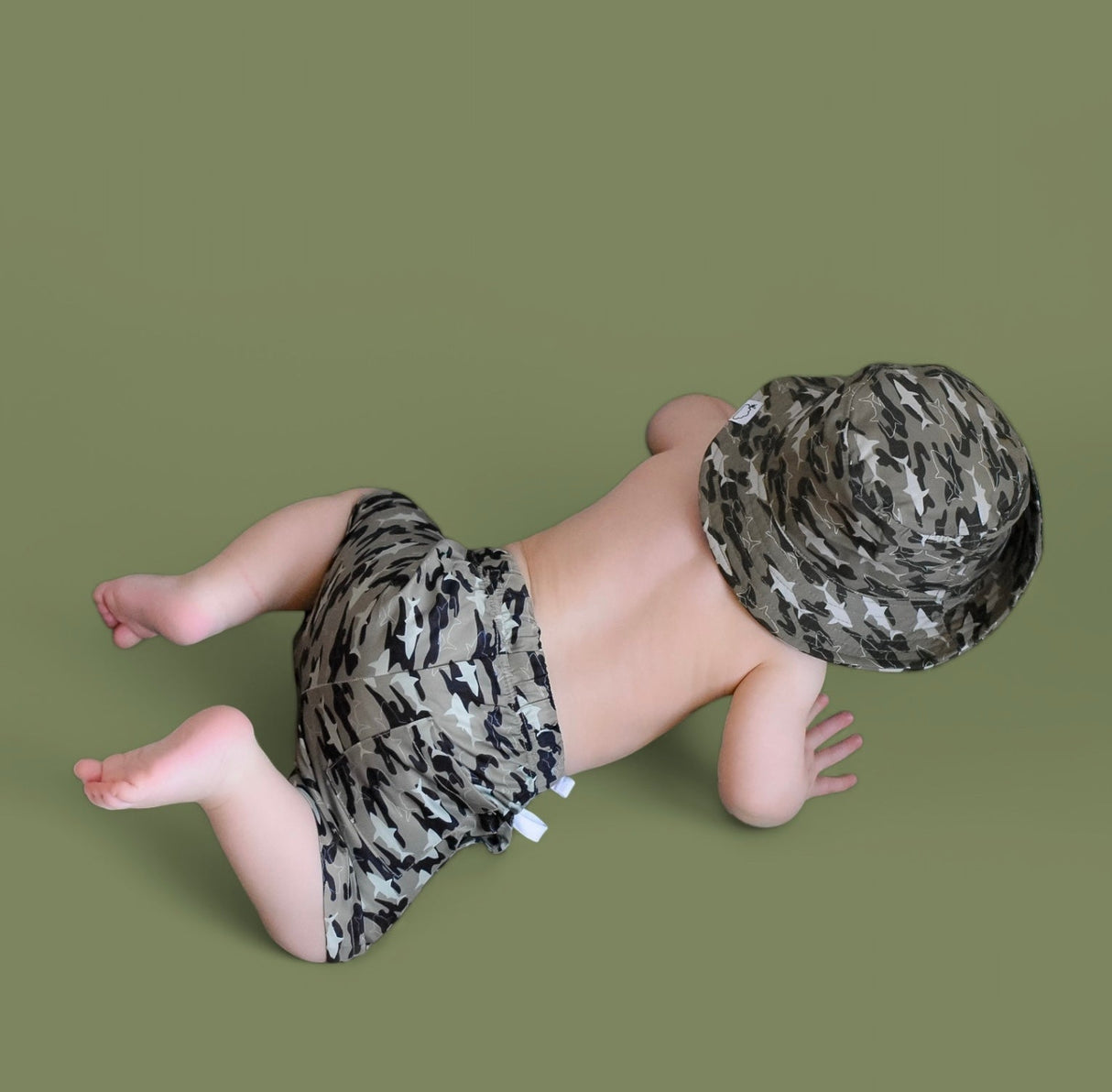 CAMO SHARK BOY'S DREAM SWIM TRUNKS from DREAM BIG LITTLE CO