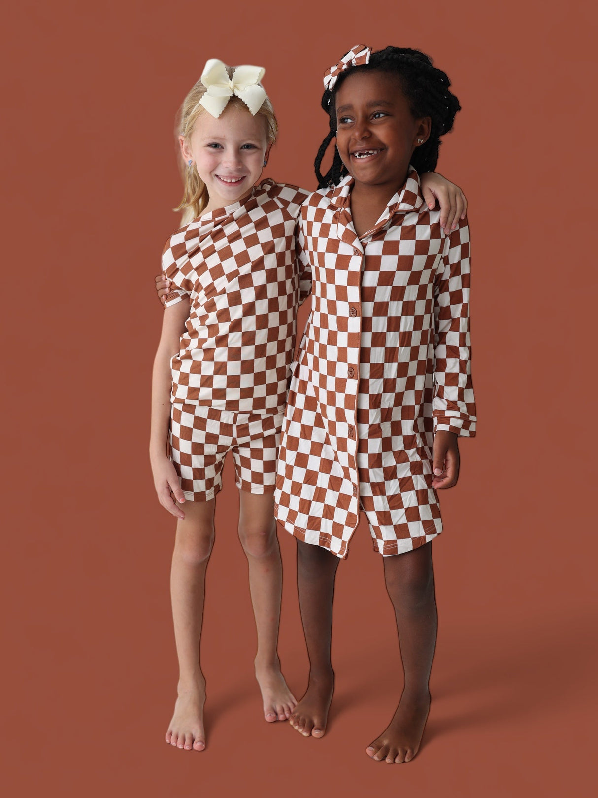COPPER CHECKERS DREAM SHORT SET from DREAM BIG LITTLE CO