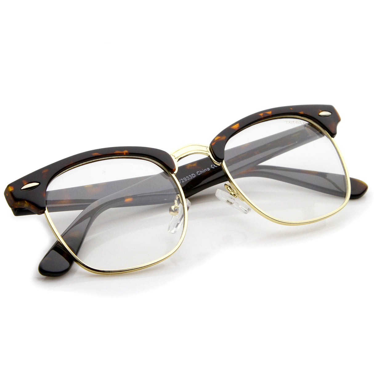 Vintage Inspired Classic Horned Rim Half Frame Clear Lens Glasses 2933 from zeroUV