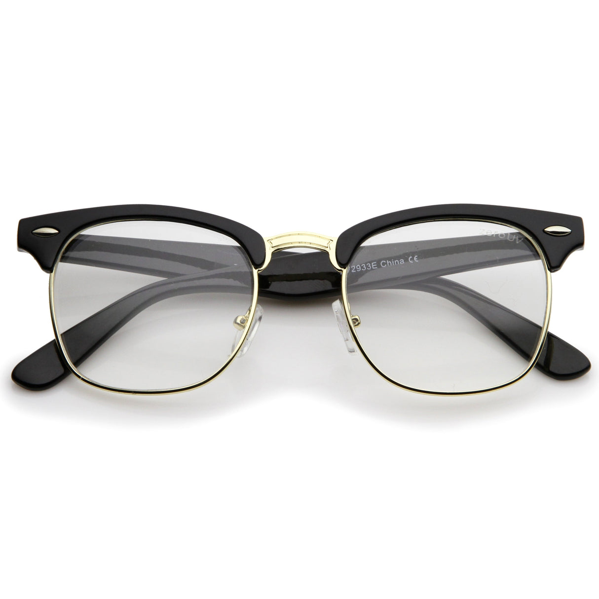 Vintage Inspired Classic Horned Rim Half Frame Clear Lens Glasses 2933 from zeroUV