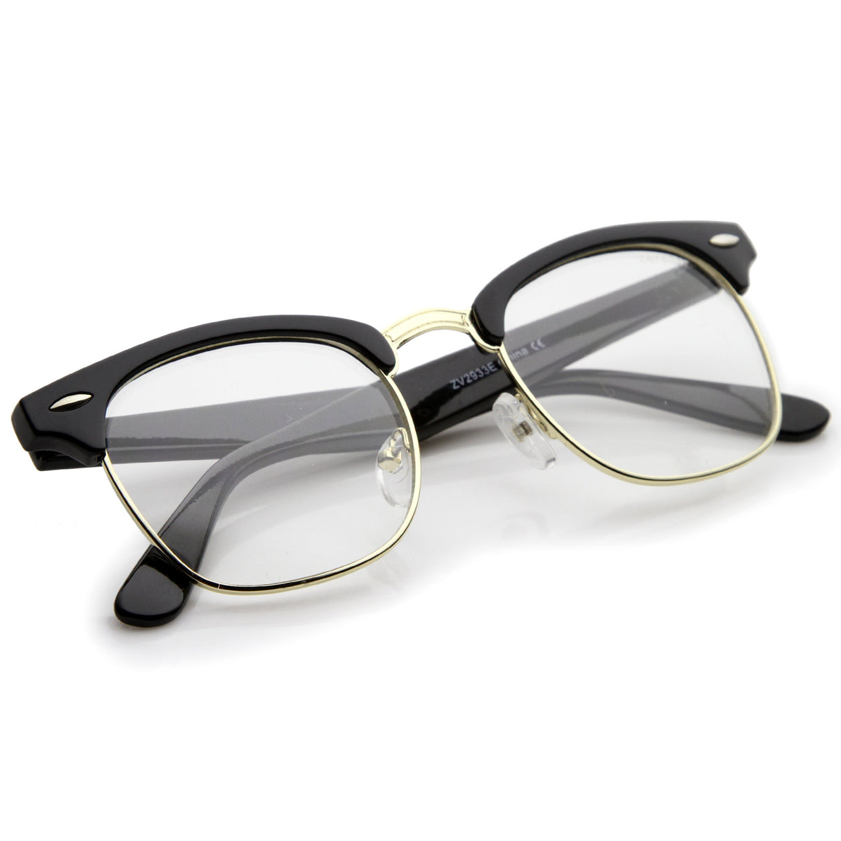 Vintage Inspired Classic Horned Rim Half Frame Clear Lens Glasses 2933 from zeroUV