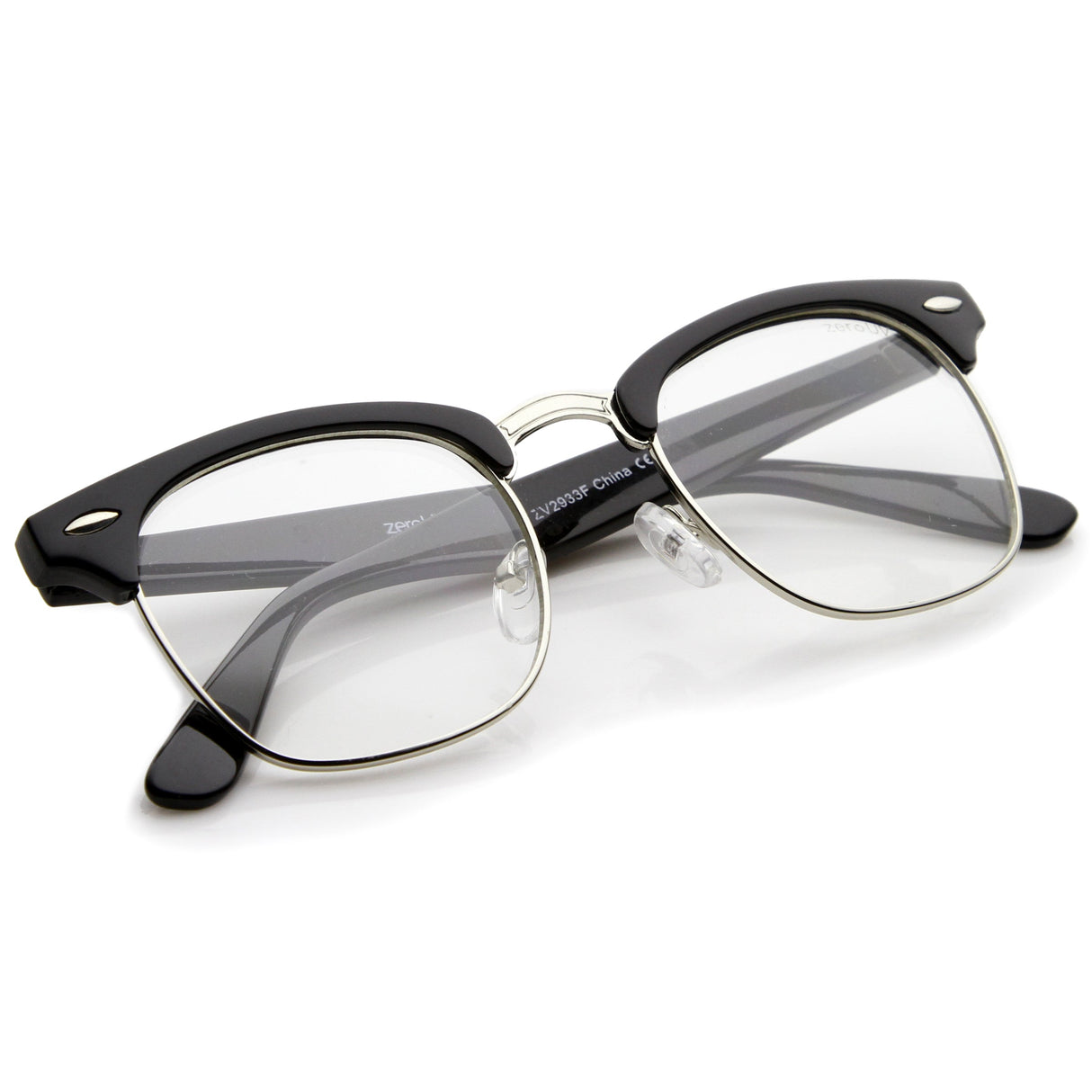 Vintage Inspired Classic Horned Rim Half Frame Clear Lens Glasses 2933 from zeroUV