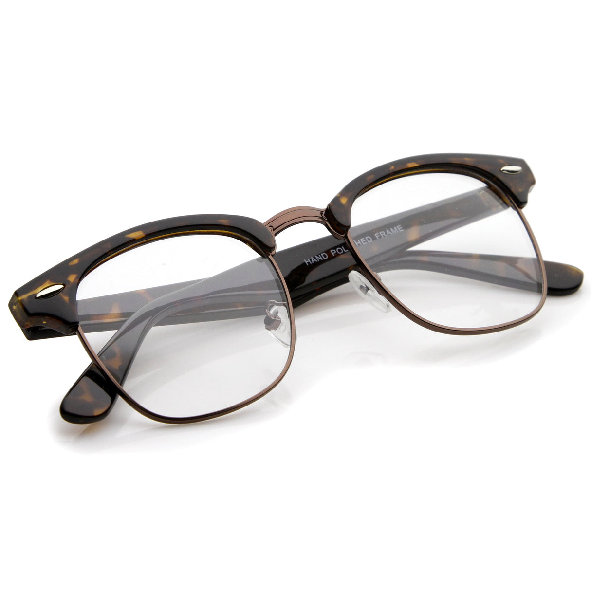 Vintage Inspired Classic Horned Rim Half Frame Clear Lens Glasses 2933 from zeroUV