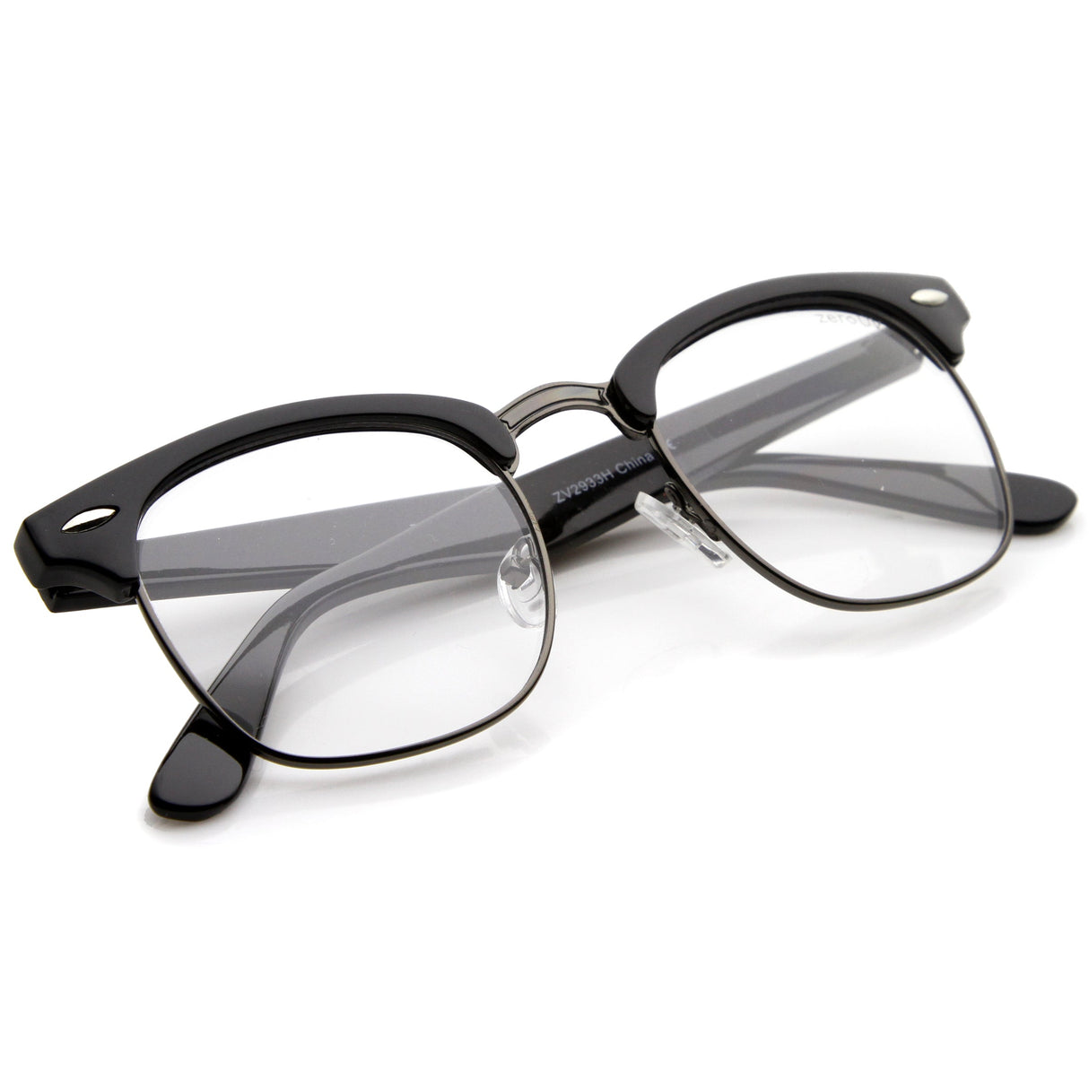 Vintage Inspired Classic Horned Rim Half Frame Clear Lens Glasses 2933 from zeroUV