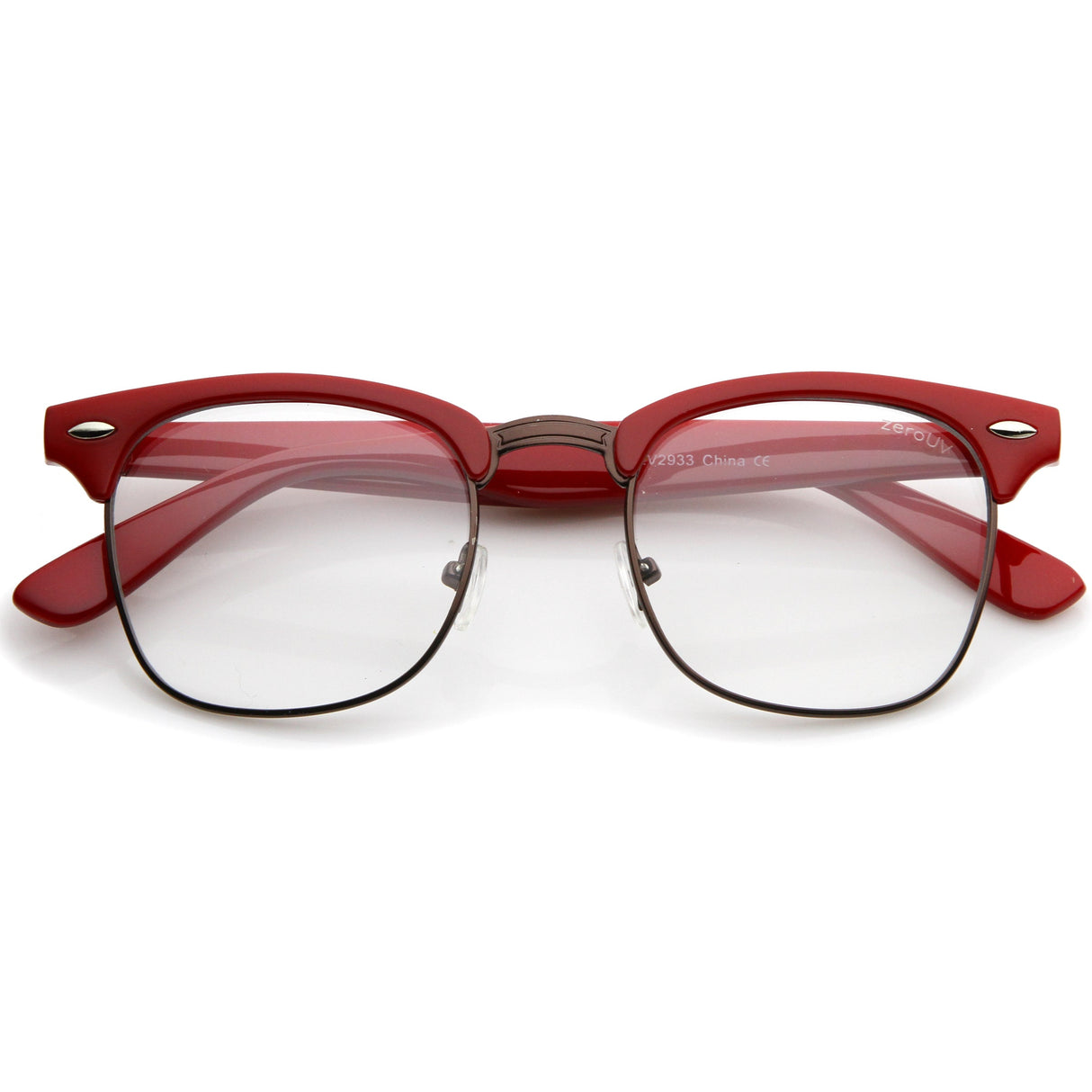 Vintage Inspired Classic Horned Rim Half Frame Clear Lens Glasses 2933 from zeroUV