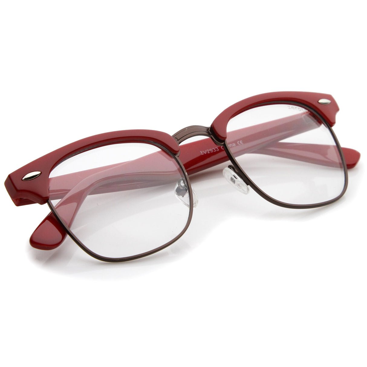 Vintage Inspired Classic Horned Rim Half Frame Clear Lens Glasses 2933 from zeroUV