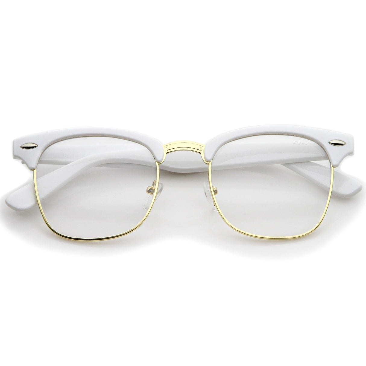 Vintage Inspired Classic Horned Rim Half Frame Clear Lens Glasses 2933 from zeroUV