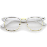 Vintage Inspired Classic Horned Rim Half Frame Clear Lens Glasses 2933 from zeroUV