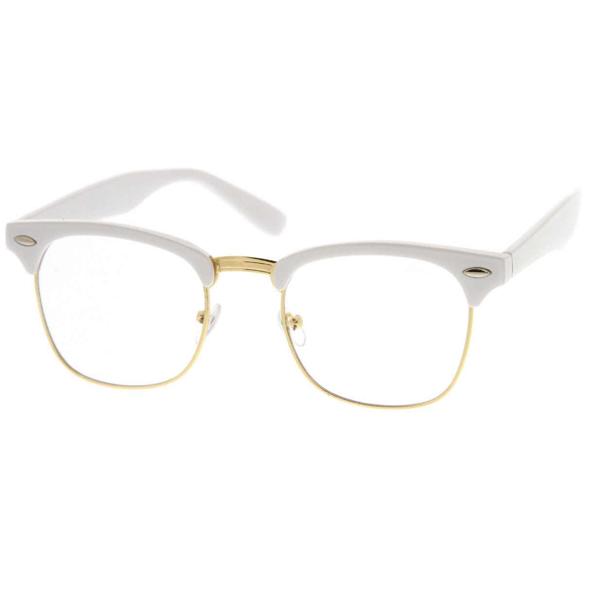 Vintage Inspired Classic Horned Rim Half Frame Clear Lens Glasses 2933 from zeroUV