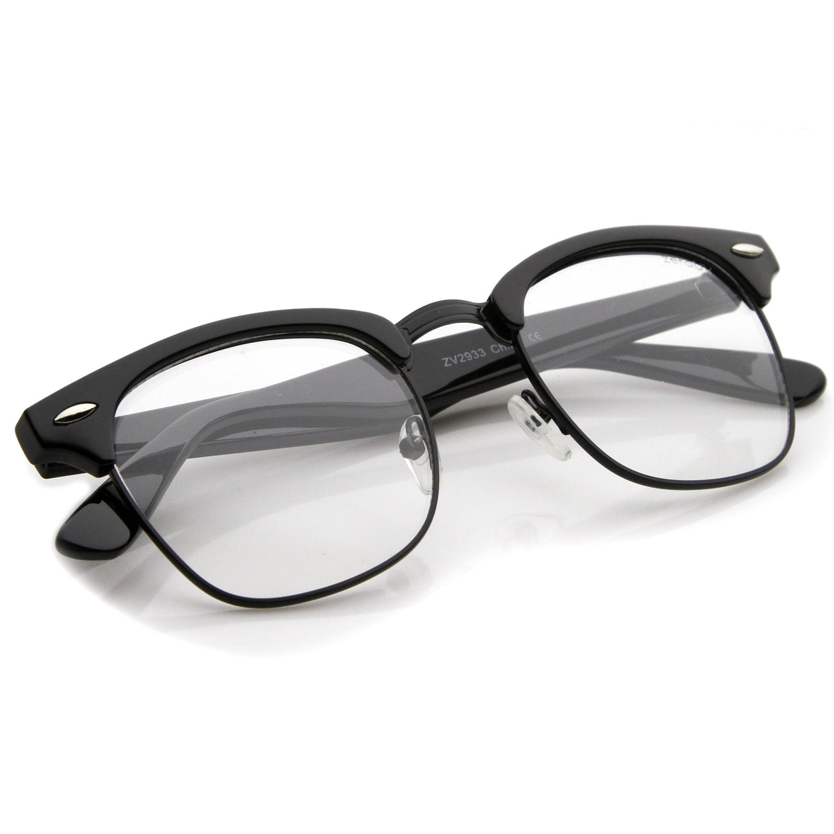 Vintage Inspired Classic Horned Rim Half Frame Clear Lens Glasses 2933 from zeroUV