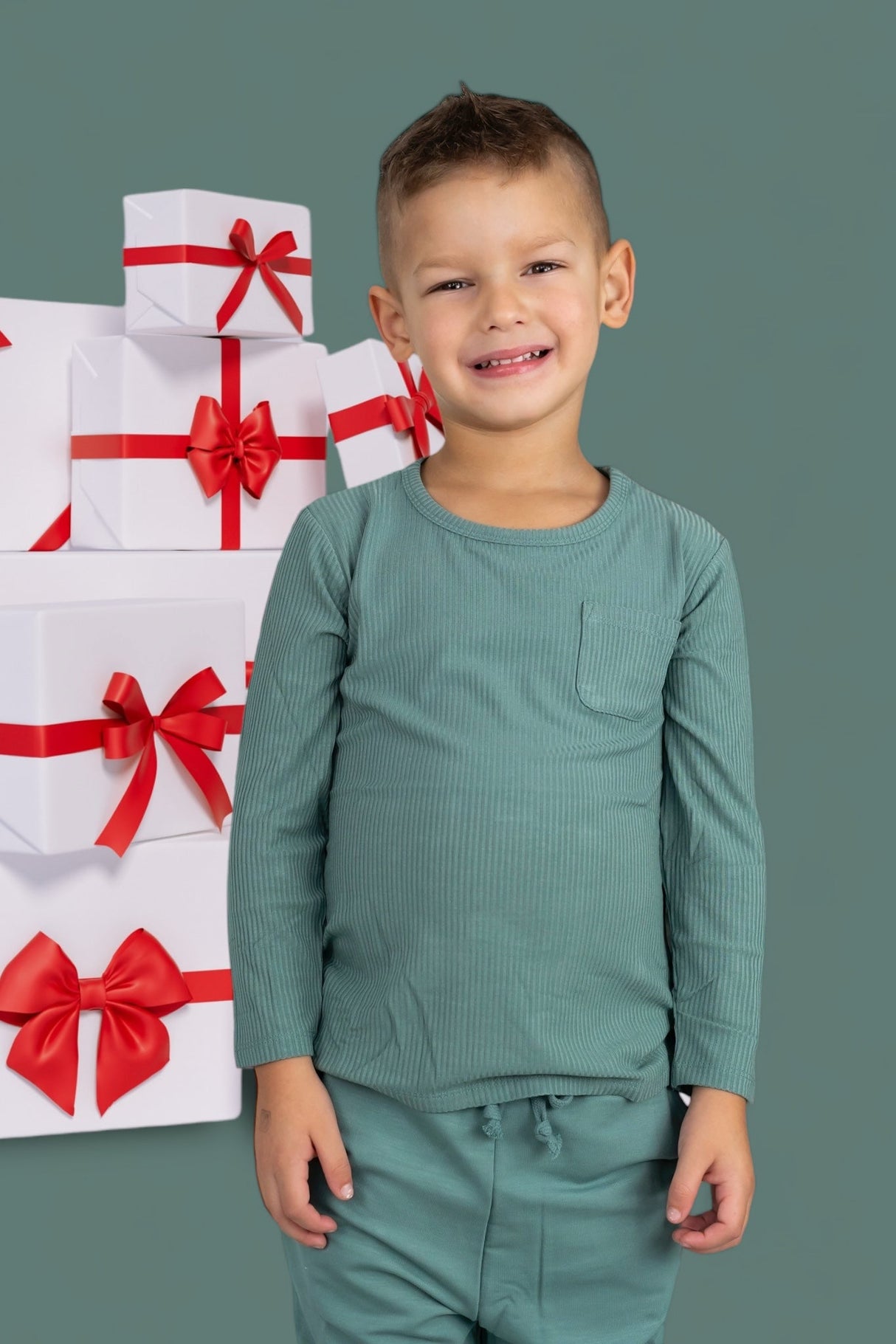 SAGE RIB DREAM POCKET TEE from DREAM BIG LITTLE CO