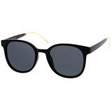 Casual Metal Temple Square Lens Horn Rimmed Sunglasses A750 from zeroUV