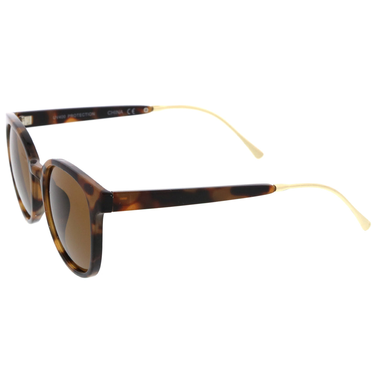 Casual Metal Temple Square Lens Horn Rimmed Sunglasses A750 from zeroUV