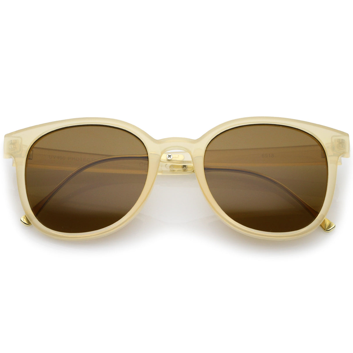 Casual Metal Temple Square Lens Horn Rimmed Sunglasses A750 from zeroUV