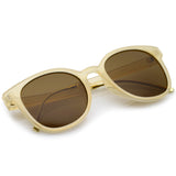 Casual Metal Temple Square Lens Horn Rimmed Sunglasses A750 from zeroUV