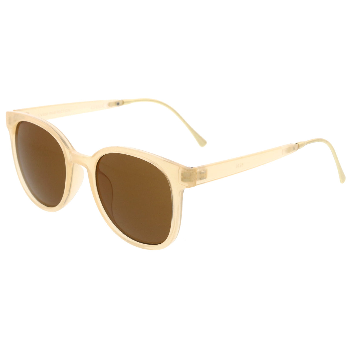 Casual Metal Temple Square Lens Horn Rimmed Sunglasses A750 from zeroUV