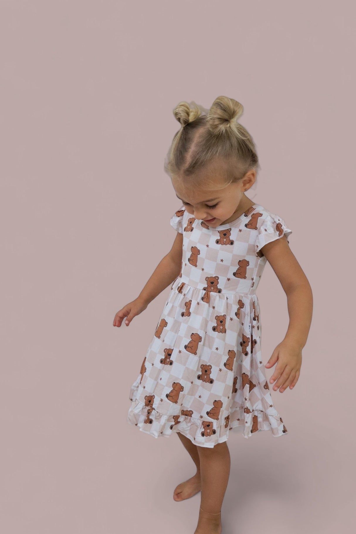 COZY BEAR DREAM RUFFLE DRESS from DREAM BIG LITTLE CO