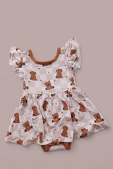 COZY BEAR DREAM CAP SLEEVE BODYSUIT DRESS from DREAM BIG LITTLE CO