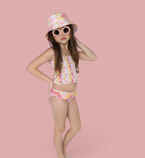 SUMMER SUNSET CHECKERS DREAM SMOCKED TANKINI TWO PIECE SWIM SUIT from DREAM BIG LITTLE CO