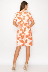 Audrey Stretch Suede Dress - Poppy Flower Print from Joh Apparel