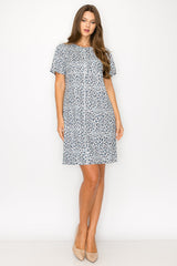 Audrey Stretch Suede Dress - Animal Print from Joh Apparel