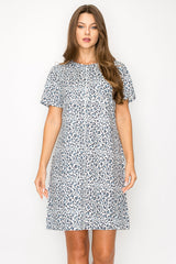 Audrey Stretch Suede Dress - Animal Print from Joh Apparel