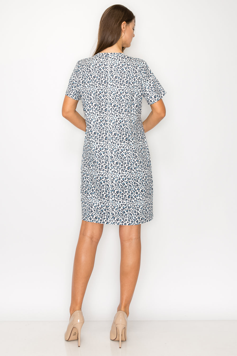 Audrey Stretch Suede Dress - Animal Print from Joh Apparel