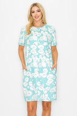 Audrey Stretch Suede Dress - Azalea Flower from Joh Apparel