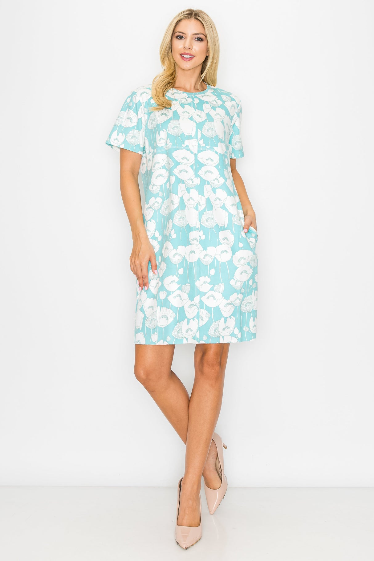 Audrey Stretch Suede Dress - Azalea Flower from Joh Apparel