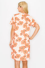Audrey Stretch Suede Dress - Poppy Flower Print from Joh Apparel