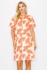 Audrey Stretch Suede Dress - Poppy Flower Print from Joh Apparel
