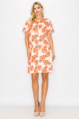 Audrey Stretch Suede Dress - Poppy Flower Print from Joh Apparel
