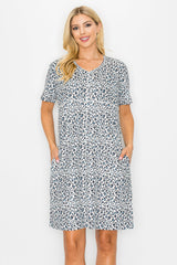 Audrey Stretch Suede Dress - Animal Print from Joh Apparel