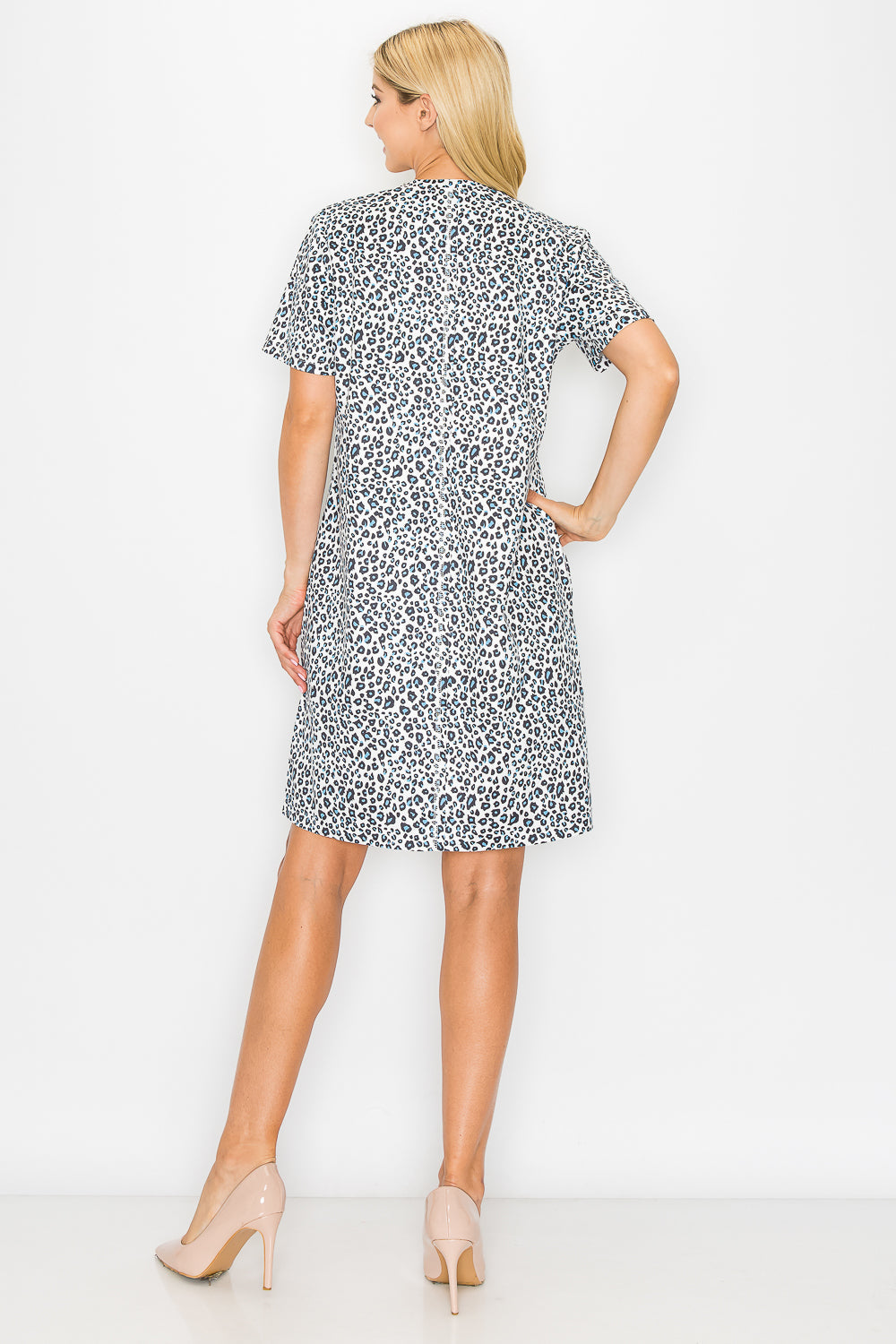 Audrey Stretch Suede Dress - Animal Print from Joh Apparel