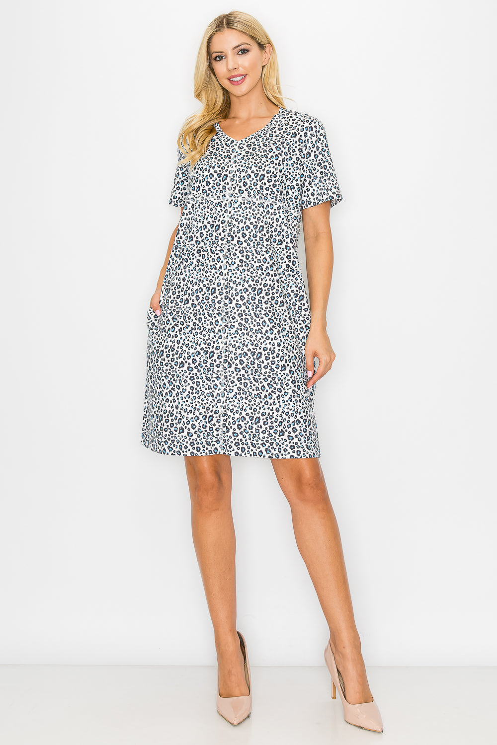 Audrey Stretch Suede Dress - Animal Print from Joh Apparel