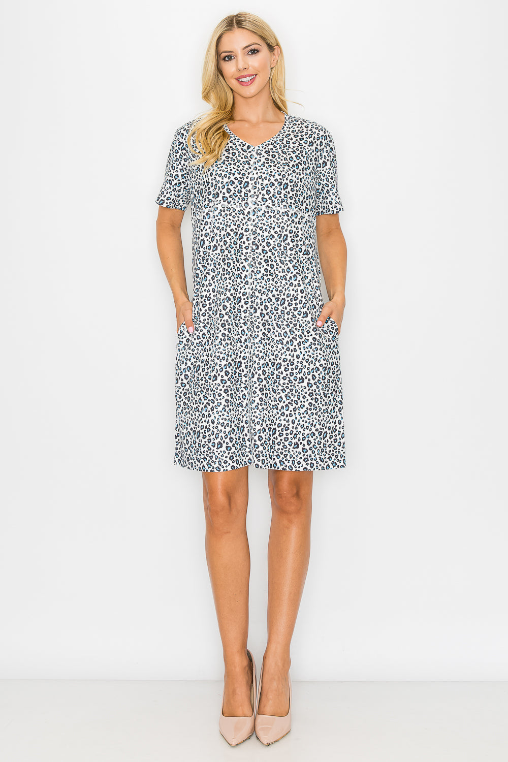 Audrey Stretch Suede Dress - Animal Print from Joh Apparel