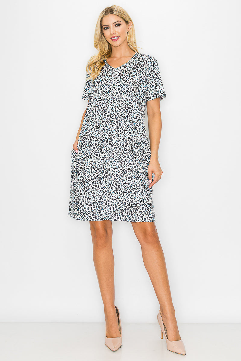 Audrey Stretch Suede Dress - Animal Print from Joh Apparel