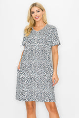 Audrey Stretch Suede Dress - Animal Print from Joh Apparel