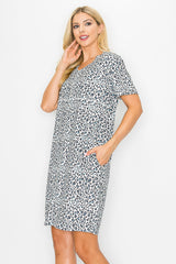 Audrey Stretch Suede Dress - Animal Print from Joh Apparel