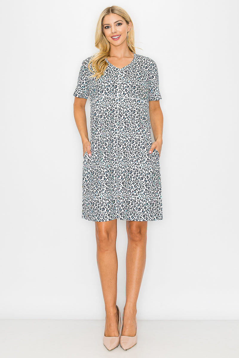 Audrey Stretch Suede Dress - Animal Print from Joh Apparel